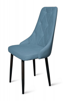 Стул &quot;Граф&quot; черный матовый Томми 21 серо-голубой