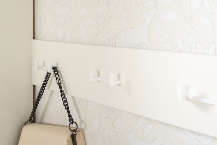 Октава Прихожая 44, белый шагрень/дуб крафт золотой/фасады МДФ белый шагрень