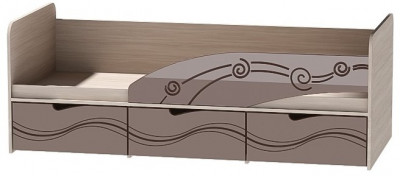 Детская кровать Бриз-3 80х190, волна (Шоколад/Ясень шимо светлый/Правый)