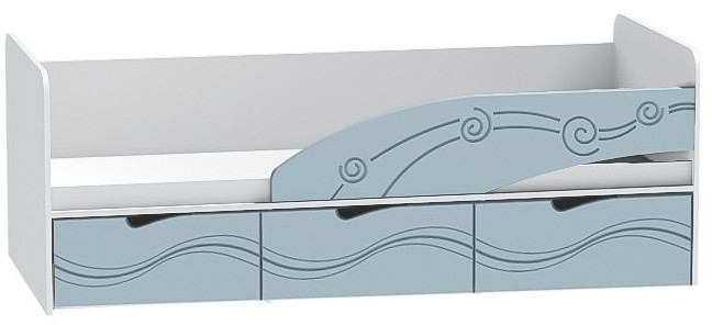 Детская кровать Бриз-3 80х190, волна (Шоколад/Ясень шимо светлый/Правый)