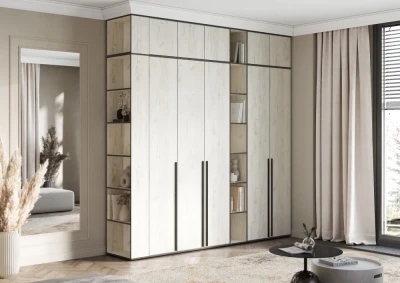 Норд Композиция Шкафов с антресолями + Терминал, Дуб крафт белый/Дуб крафт белый