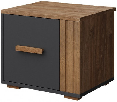 Тумба прикроватная (левое исп.) "Каен" - Дуб стирлинг/Антрацит