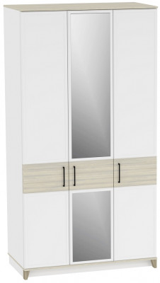 Шкаф для одежды и белья Аурелио 444, Блэквуд Сатиновый, Белый