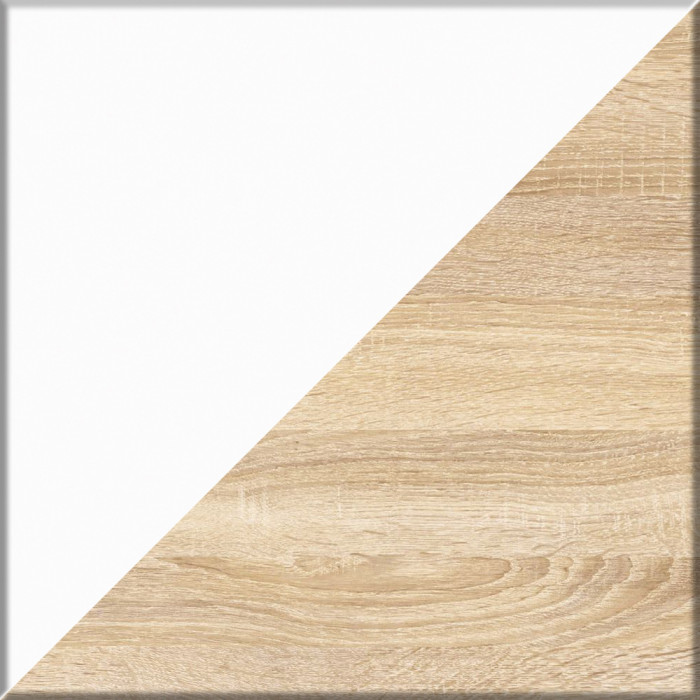 Мори компьютерный стол МС-16 правый + Комод МК1200.4, дуб сонома/белый