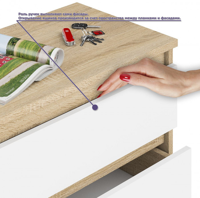 Мори Стол компьютерный МС-6 левый + Тумба МА900.1, цвет дуб сонома/белый, ШхГхВ 180,4х50,4х76,6 см., выдвижные ящики слева, НЕ универсальная сборка