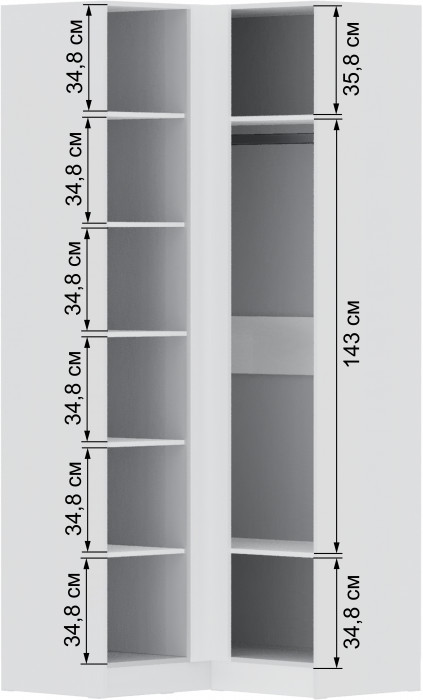 Шкаф угловой Мадрид (угол прямой) белый