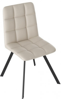 Бруно Стул (паук Т2) (Черный муар матовый/Кожзам Бежевый)