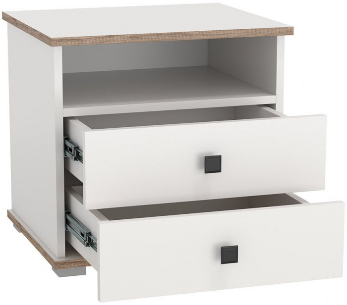 Спальня Либерти опора h=20мм Белый / Дуб Каньон