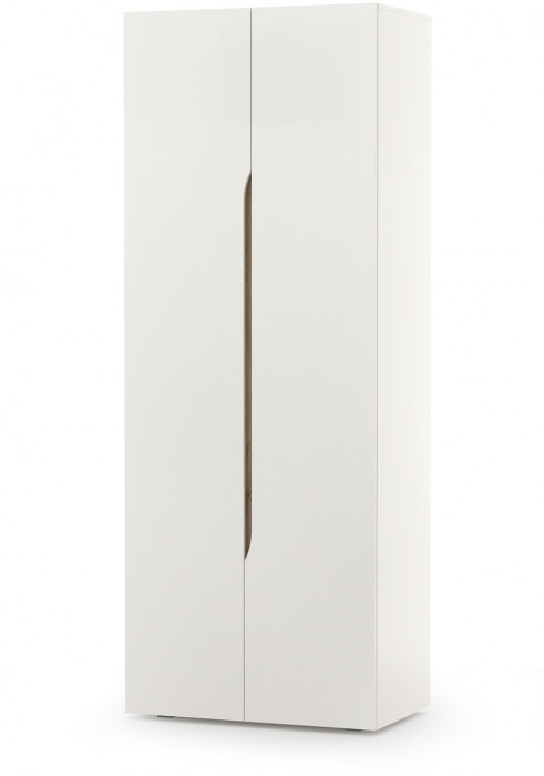 Муссон 13.198 Шкаф двухстворчатый, белый/дуб эндгрейн элегантный