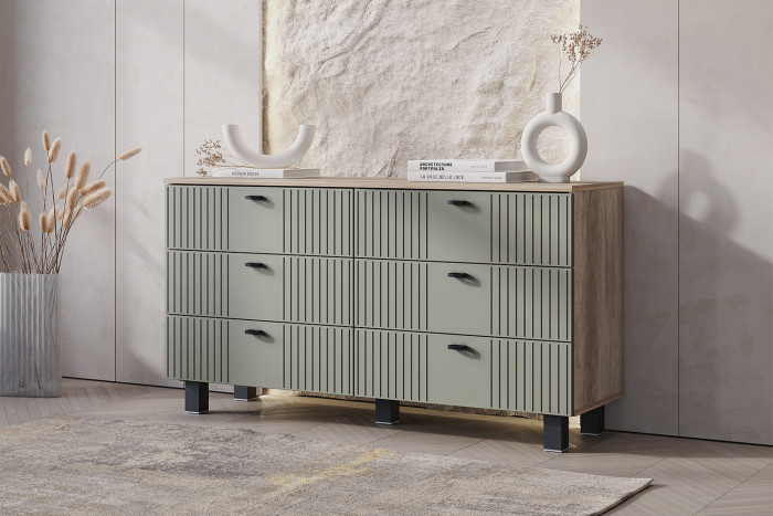 Комод "Олива" КМ-04 Дуб каньон/МФ12 Эвкалипт