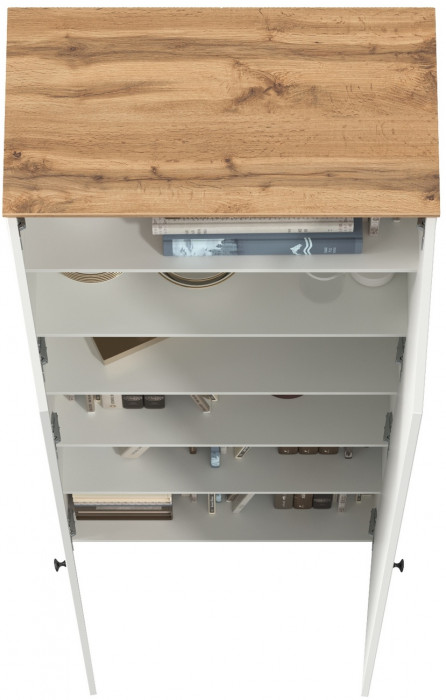 Остин 16.307 Шкаф, белый шагрень/дуб крафт золотой