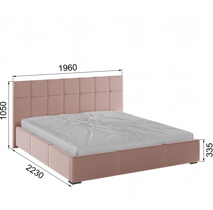Рио Кровать интерьерная 180 пыльная роза квадрат, ПМ