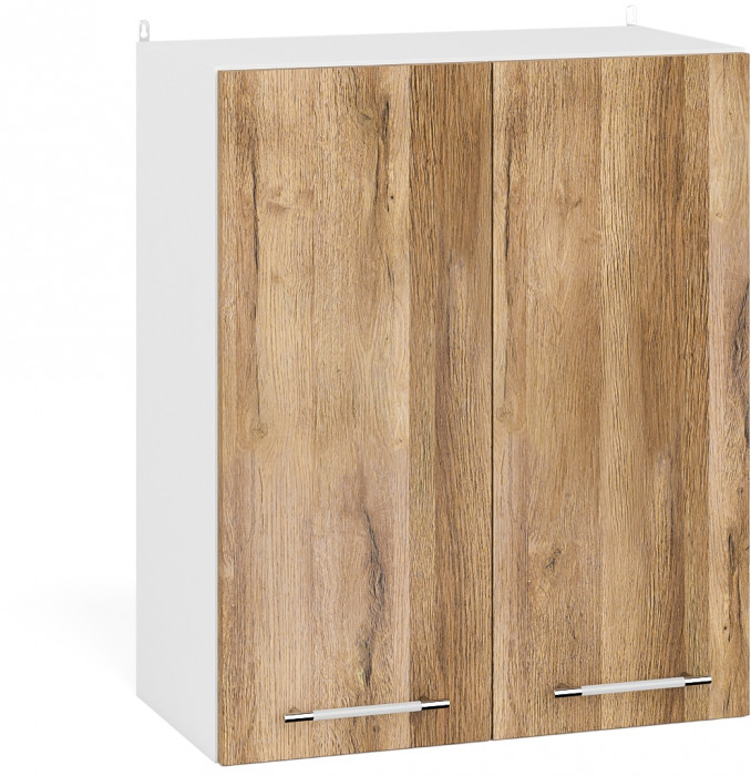 Кухня Мебель--24 ШВ600 Шкаф 60 см., цвет корпус белый/фасад МДФ дуб вотан, ШхГхВ 60х32х72 см.