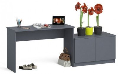 Мори Стол письменный МСП1200.1 + Тумба МА900.1, цвет графит, ШхГхВ 210,8х50,4х76,6 см., универсальная сборка