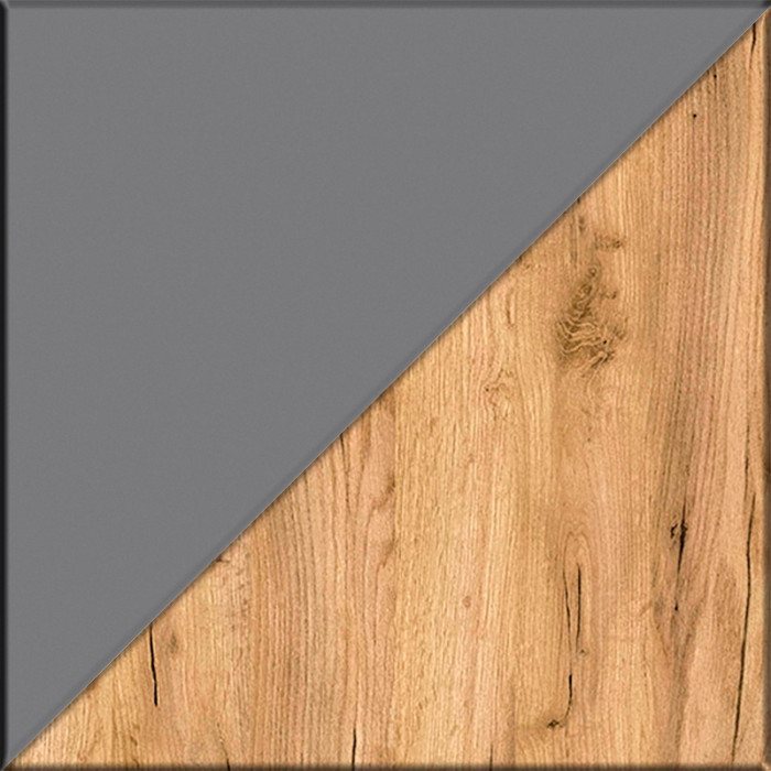 Октава 16.127 Тумба для обуви + 15.14.01 Вешалка, цвет серый графит/дуб крафт золотой/фасады МДФ серый графит, ШхГхВ 64,9х35,4х197 см.