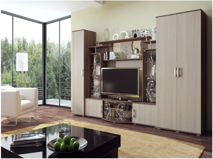 Модульная гостиная Виста (Ясень шимо темный / светлый)