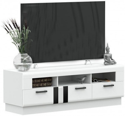 Магнолия Тумба ТВ, белый глянец (Белый глянец, Белый)