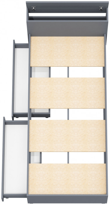 Ксения Кровать с ящиками 0900, графит