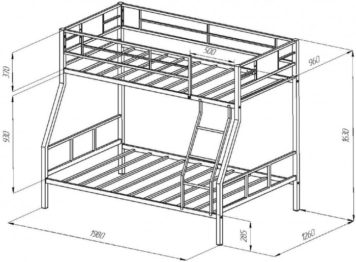 Двухъярусная кровать Гранада 1КВ (Дуб Сонома, Белый)