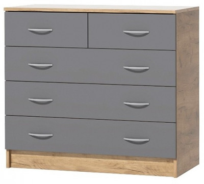 Кэт-7 Комод 5 ящиков (Крафт золотой / Графит)