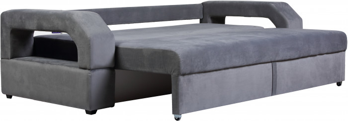 Диван еврокнижка Манчестер с подсветкой 160 велюр серый