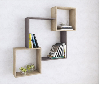 Полка навесная ПН-2 ясень анкор темный/дуб эндгрейн