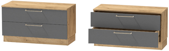 Тумба-5 прикроватная напольная "Иннэс-7", Крафт золотой/Графит