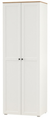 Остин 13.336.02 Шкаф для одежды(две двери), белый шагрень/дуб крафт золотой