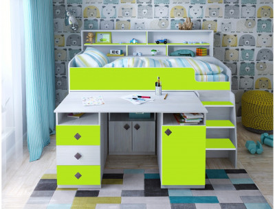 Кровать-чердак Малыш 5 (Винтерберг/Лайм)