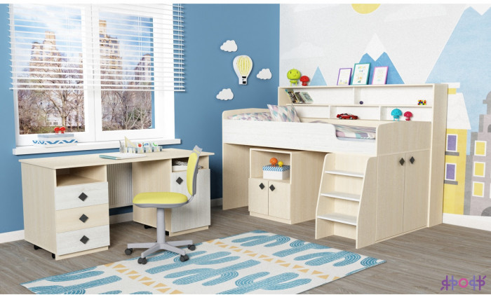 Кровать-чердак Малыш 5 (Винтерберг/Лайм)