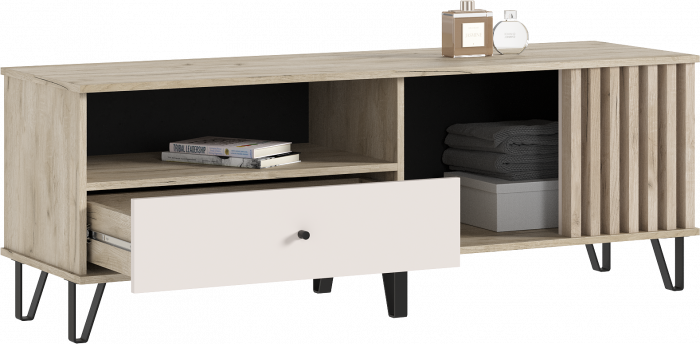 Роджина Тумба ТВ 1500, Дуб крафт серый/Кашемир