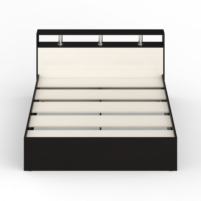 Камелия Кровать 1600, цвет венге/дуб лоредо, ШхГхВ 163,5х217х78,2 см., сп.м. 1600х2000 мм., без матраса, основание есть