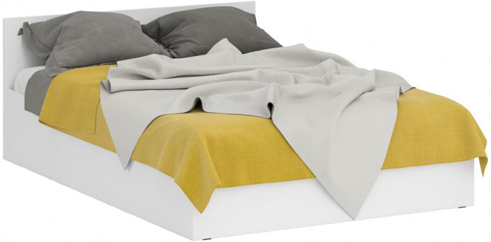 Кровать 1400 + Шкаф 2-х створчатый Стандарт, цвет белый, ШхГхВ 143,5х203,5х70 + 90х52х200 см., сп.м. 1400х2000 мм., без матраса, основание есть