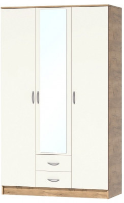 Кэт-7 Шкаф 3-створчатый (Крафт золотой / Миндаль)