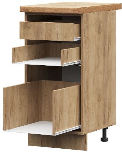 ШН2ВЯ 400 корпус шкаф нижн. с 2 ящ (400х844х478) б/ст дуб крафт золото