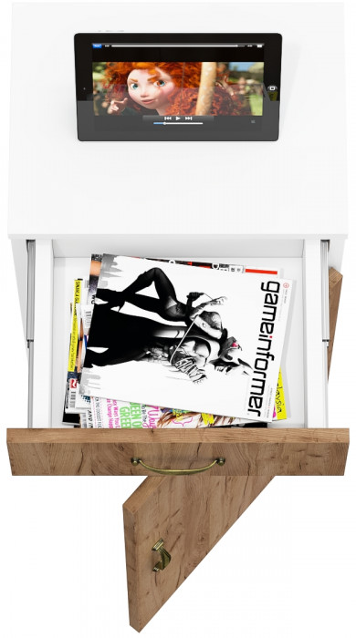 Лидер-8 Модуль Тумба МД 3.15, белый шагрень/крафт золото