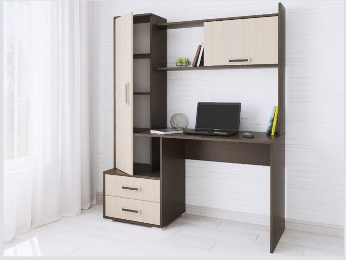 Компьютерный стол Квартет-9 венге/дуб молочный