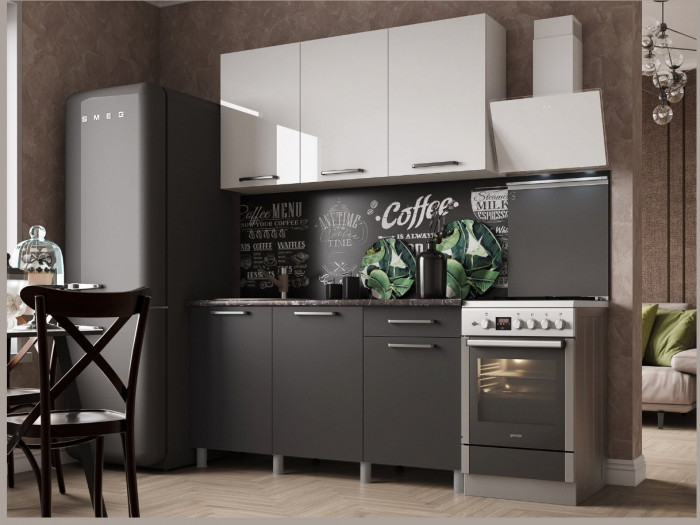 Кухонный гарнитур Тоскана 1,5м Белый/Графит