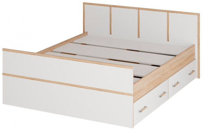 Кровать с проложками ДСП Сакура ЛИТ 140х200, дуб сонома