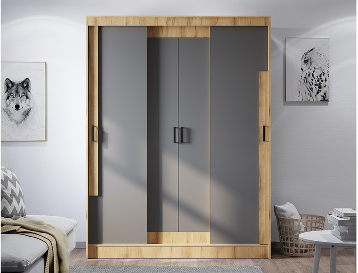 Шкаф-купе "Смарт" ШКК-06 Крафт/графит