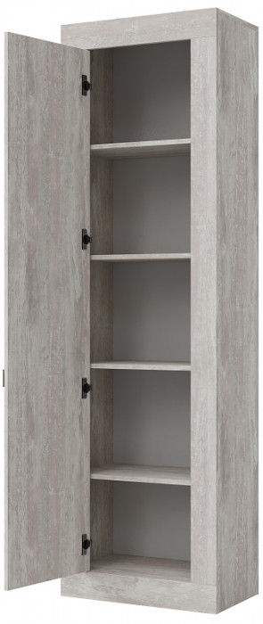 Шкаф-пенал однодверный "Лондон" - Оникс/Бетон пайн светлый