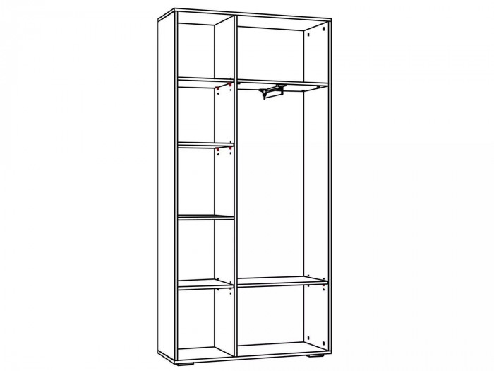 НМ 013.36 Шкаф для одежды с зеркалом Livorno /дуб бунратти / софт графит