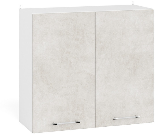 Кухня Мебель--24 ШВ800 Шкаф 80 см., цвет корпус белый/фасад МДФ бетон лофт бежевый, ШхГхВ 80х32х72 см.