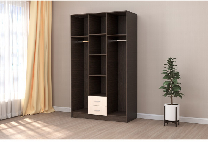 Кэт-7 Шкаф 3-створчатый (Крафт золотой / Графит)