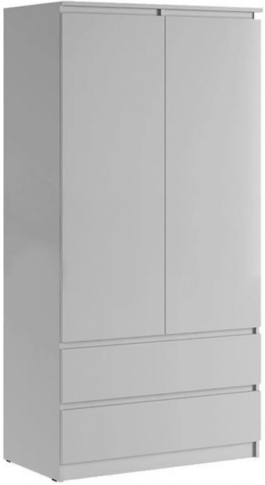 Челси Шкаф 2-х створчатый комбинированный (Белый глянец, Белый)