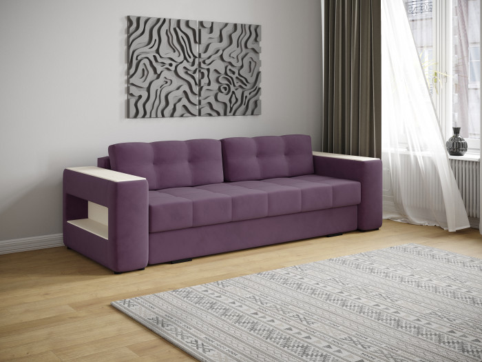 Диван раскладной Доро, винный/мдф клен кремовый