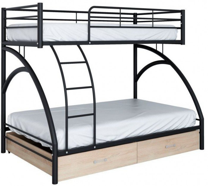 Двухъярусная кровать Виньола-2ЯЯ (с укороченной лестницей) (Белый)