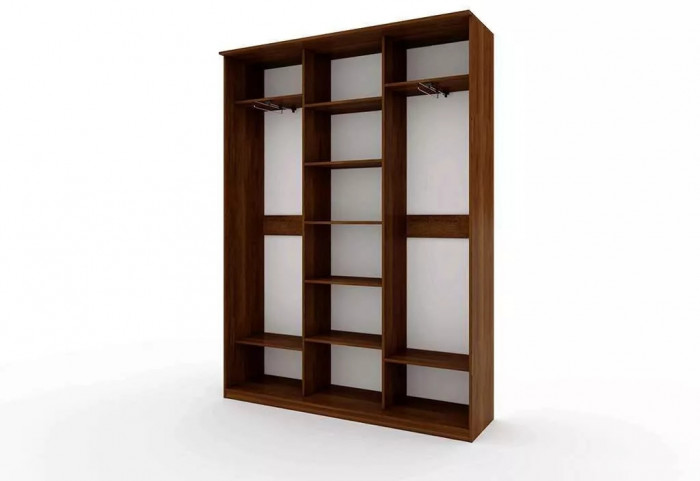 Шкаф купе Модерн 1776х450 3-х дверный 3-х секционный зеркало венге