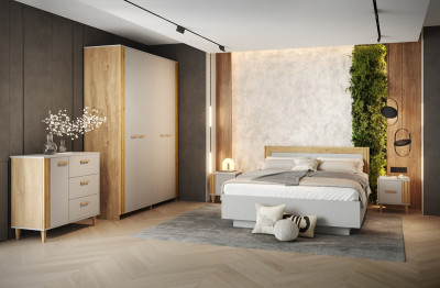 Спальный гарнитур "Каен" - Дуб мадура/Серый 612