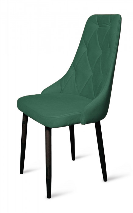Стул "Граф" черный матовый Томми 25 темно-зеленый